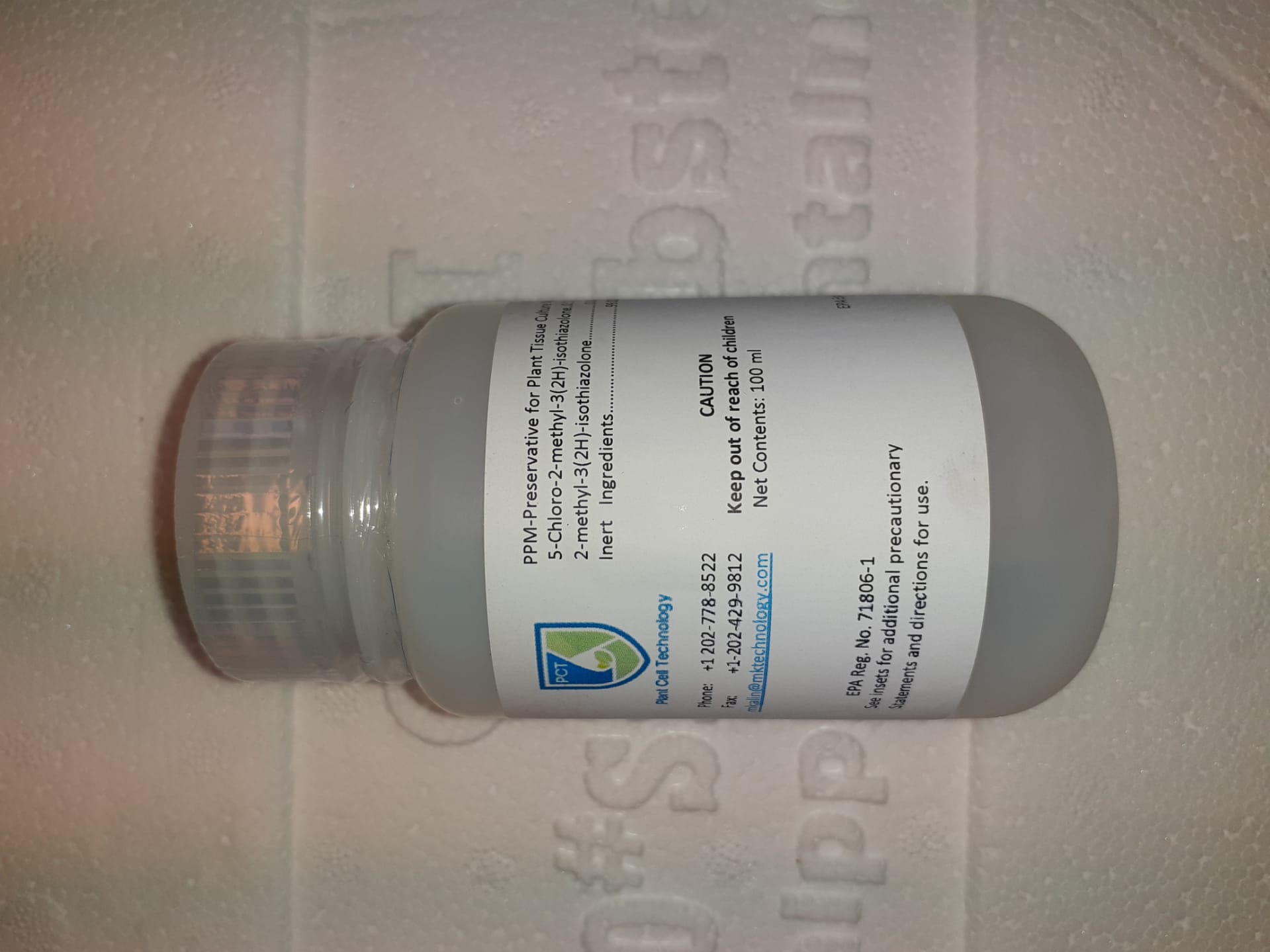 Plant Preservative Mixture™ (PPM) (Plant Cell Technology, Washington, D.C.) is a relatively new, broad-spectrum preservative and biocide for use in plant tissue culture. The active ingredients are 5-chloro-2-methyl- 3(2H)-isothiazolone and 2-methyl-3(2H)- isothiazolone.